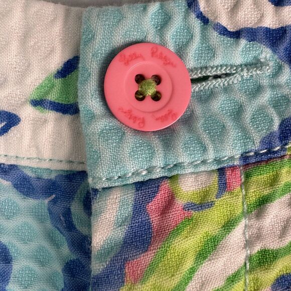 LILLY PULITZER Shorts Womens 00 The Callahan Floral Paisley Walking Blue Green - Picture 4 of 16